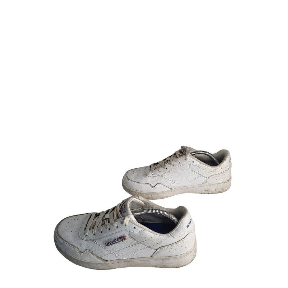 Skechers Tedder Sneakers Men Sz 10 White‎ Paysted Lace Up Walking Classic - Picture 5 of 8